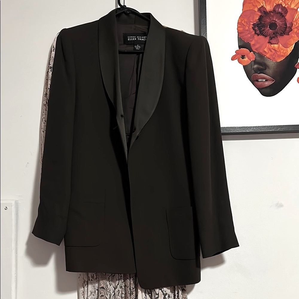 Chocolate Blazer with Satin Lapel